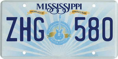 MS license plate ZHG580