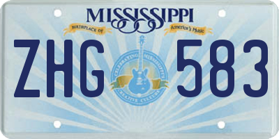 MS license plate ZHG583