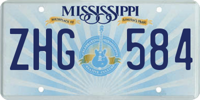 MS license plate ZHG584