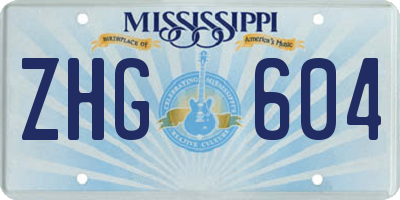 MS license plate ZHG604