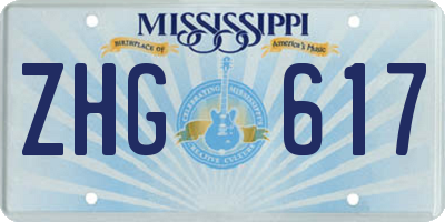MS license plate ZHG617
