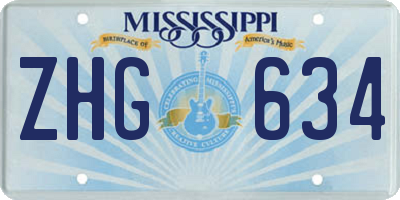 MS license plate ZHG634