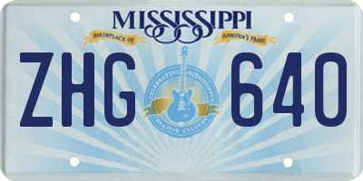 MS license plate ZHG640