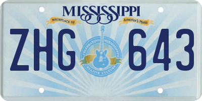 MS license plate ZHG643