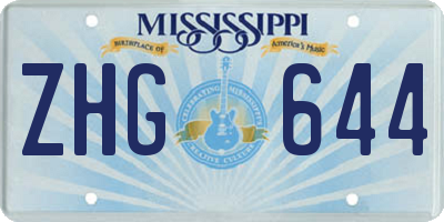 MS license plate ZHG644