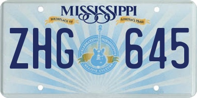 MS license plate ZHG645