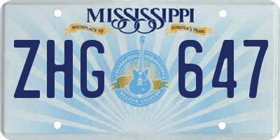 MS license plate ZHG647