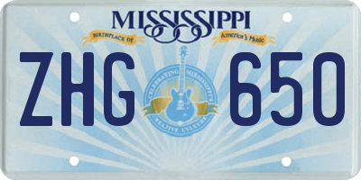MS license plate ZHG650