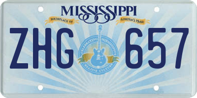 MS license plate ZHG657