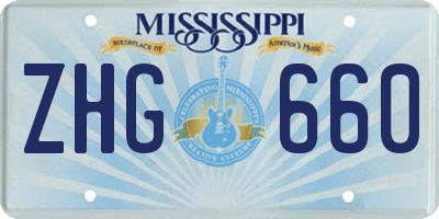 MS license plate ZHG660