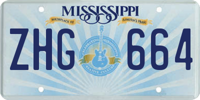 MS license plate ZHG664