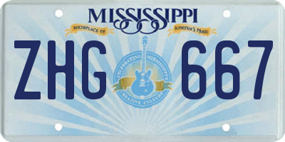 MS license plate ZHG667