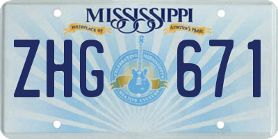 MS license plate ZHG671