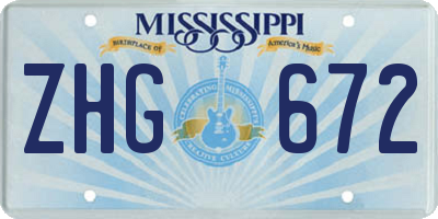 MS license plate ZHG672