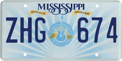 MS license plate ZHG674