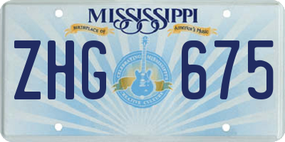 MS license plate ZHG675