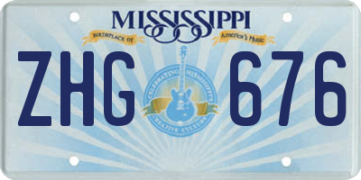 MS license plate ZHG676