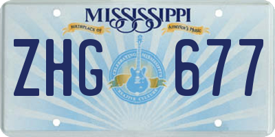 MS license plate ZHG677