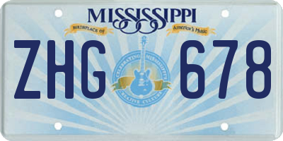 MS license plate ZHG678