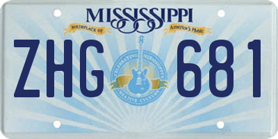 MS license plate ZHG681