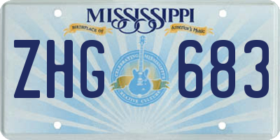 MS license plate ZHG683
