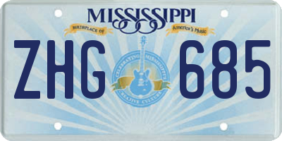 MS license plate ZHG685
