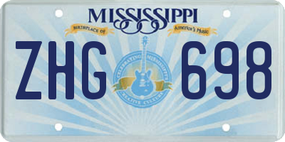 MS license plate ZHG698