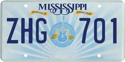 MS license plate ZHG701