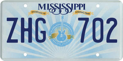 MS license plate ZHG702