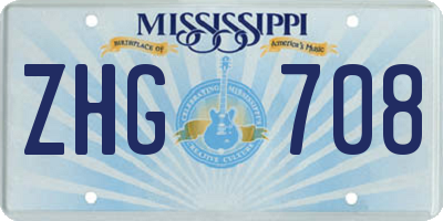 MS license plate ZHG708