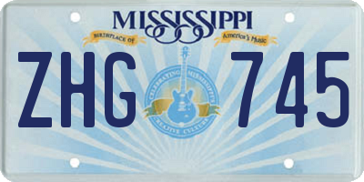 MS license plate ZHG745