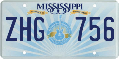 MS license plate ZHG756
