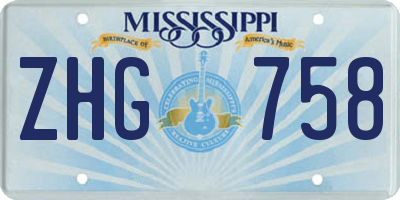 MS license plate ZHG758