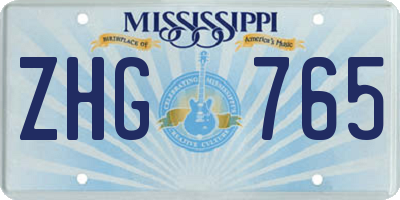 MS license plate ZHG765