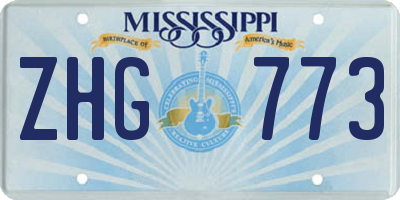 MS license plate ZHG773