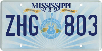 MS license plate ZHG803
