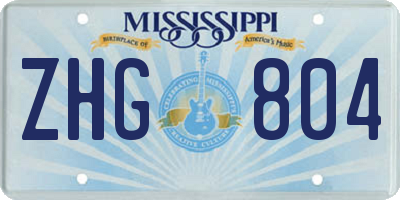 MS license plate ZHG804