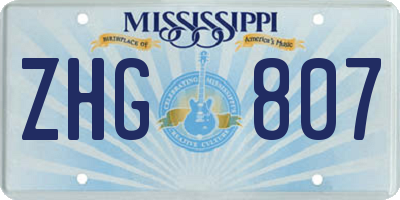 MS license plate ZHG807
