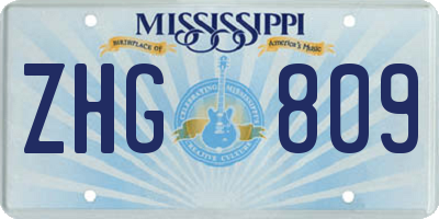 MS license plate ZHG809