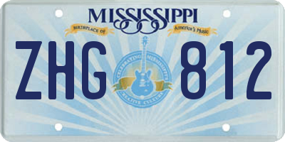MS license plate ZHG812