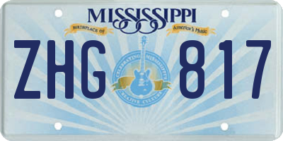MS license plate ZHG817