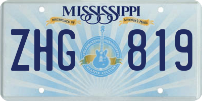 MS license plate ZHG819