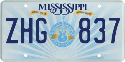 MS license plate ZHG837