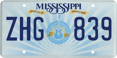 MS license plate ZHG839