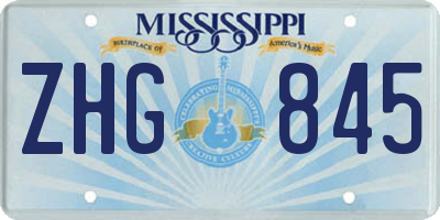 MS license plate ZHG845
