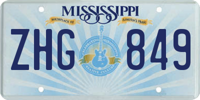 MS license plate ZHG849