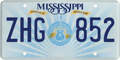 MS license plate ZHG852
