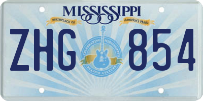 MS license plate ZHG854