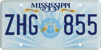 MS license plate ZHG855