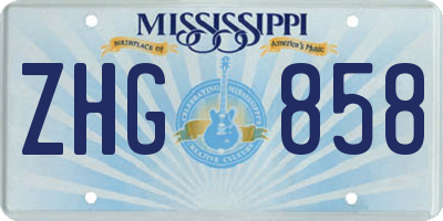 MS license plate ZHG858